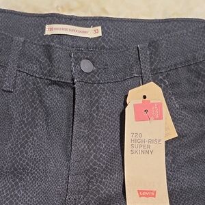 Levi's Black Patterned High-Rise Skinny Jeans